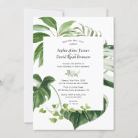 Trendy Lush Waterverf Tropical Greenery Wedding