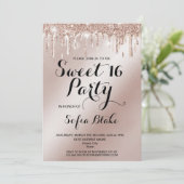 Trendy luxe druipende gouden folie kalligrafie kaart (Staand voorkant)