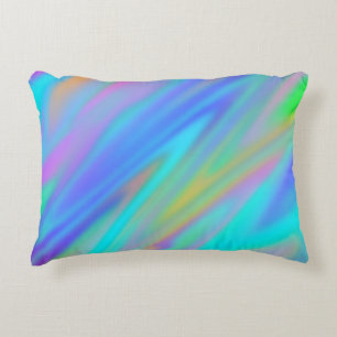 Trendy luxe groen blauw paarse faux holografisch accent kussen
