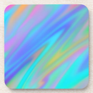 Trendy luxe groen blauw paarse faux holografisch bier onderzetter