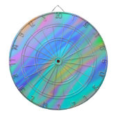 Trendy luxe groen blauw paarse faux holografisch dartbord (Voorkant)