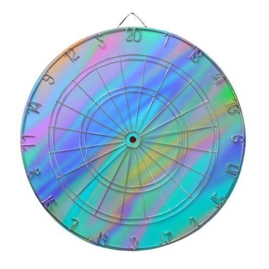 Trendy luxe groen blauw paarse faux holografisch dartbord (Voorkant)