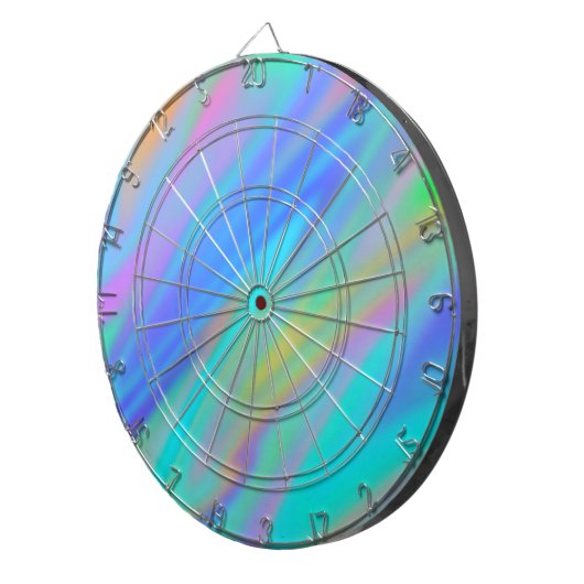 Trendy luxe groen blauw paarse faux holografisch dartbord (Voorkant Rechts)