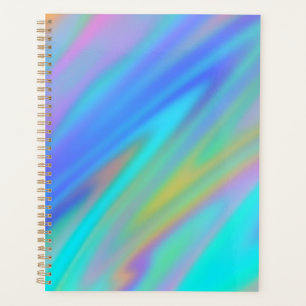 Trendy luxe groen blauw paarse faux holografisch planner