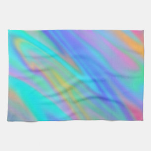 Trendy luxe groen blauw paarse faux holografisch theedoek