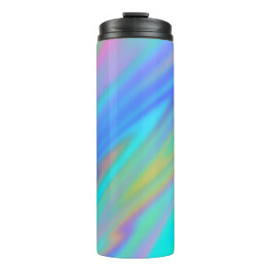 Trendy luxe groen blauw paarse faux holografisch thermosbeker
