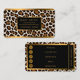 Trendy luxe wit luipaard Elegant Collectie Visitekaartje