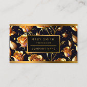 Trendy Luxury Big Gold Roos Collectie Visitekaartje (Voorkant)
