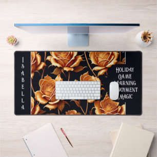 Trendy Luxury Boho Gold Roos Collectie Bureaumat