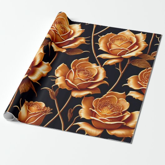 Trendy Luxury Boho Gold Roos Collectie Cadeaupapier (Uitgerold)