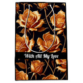 Trendy Luxury Boho Gold Roos Collectie Medium Cadeauzakje (Voorkant)