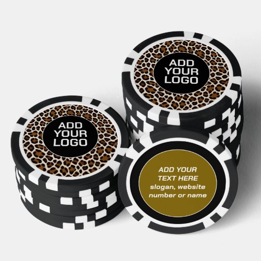 Trendy Luxury White Leopard Elegant Collection Poker Chips (Opstapeling)