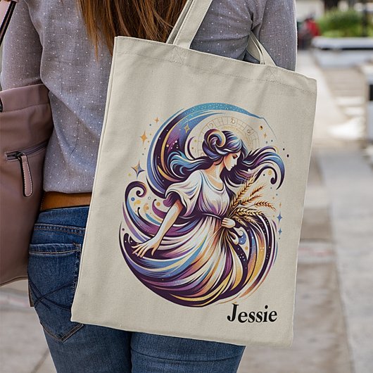 Trendy Maagd Waterverf Zodiac Design Tote Bag