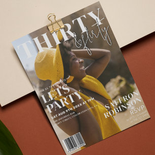 Trendy Magazine Cover   30e Verjaardagsfeestje Kaart