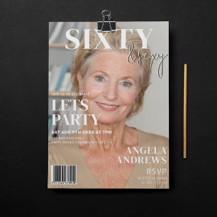 Trendy Magazine Cover   60ste verfeestparty Kaart