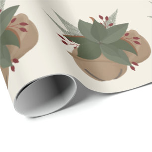 Trendy Magnolia spray en kerstklokken ontwerp Cadeaupapier