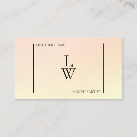 Trendy make-up artiest licht kleurrijk verloop visitekaartje (Voorkant)