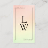 Trendy make-up artiest licht kleurrijk verloop visitekaartje (Voorkant)