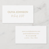 Trendy Makeup Artiest Visitekaartjes | Goud wit (Voorkant / Achterkant)