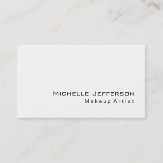 Trendy Makeup Artist White Style Visitekaartje (Voorkant)