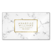 Trendy Marble en Faux Gold Texture Magnetisch Visitekaartje (Voorkant)