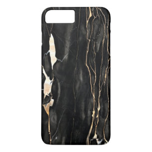 Trendy Marble Pattern Black Gold Grey iPhone 8 Plus / 7 Plus Hoesje
