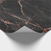 Trendy Marble Pink Black Glossy Cadeaupapier (Hoek)