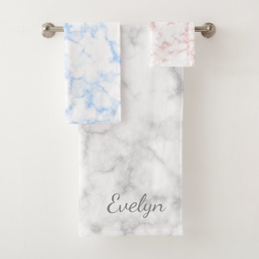 Trendy Marble Stone Design met naam Bad Handdoek (Insitu)