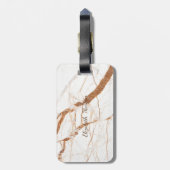 Trendy Marble Stone Texture, Monogram-Personalized Bagagelabel (Achterkant verticaal)