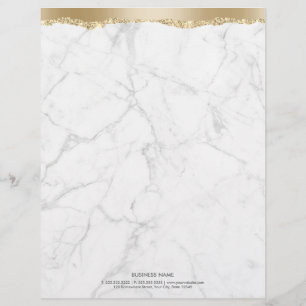 Trendy Marble Stylish Gold Edge Letterhead Briefhoofd