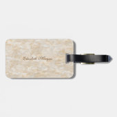 Trendy Marble Texture, Monogram-Personalized Bagagelabel (Achterkant horizontaal)