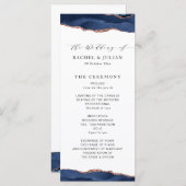 Trendy marine en roos Gold Agaat bruiloft programm Programma (Voorkant / Achterkant)