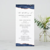 Trendy marine en roos Gold Agaat bruiloft programm Programma (Staand voorkant)