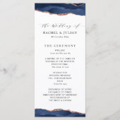 Trendy marine en roos Gold Agaat bruiloft programm Programma (Voorkant)