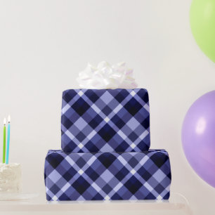 Trendy marineblauw geruite patroon inpakpapier
