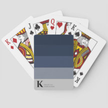 Trendy marineblauw ombre grijs klassiek monogram