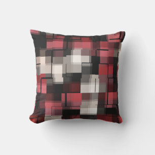 Trendy Maroon Black White Abstract Pset Buitenkussen