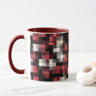 Trendy Maroon Black White Abstract Pset Mok