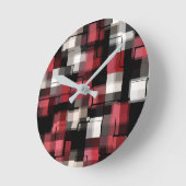 Trendy Maroon Red Black White Abstract Pset Ronde Klok (Hoek)
