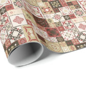 Trendy Marsala Marokkaanse Tegel Pattern Cadeaupapier (Rol Hoek)
