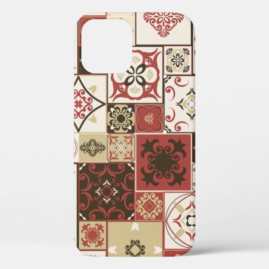 Trendy Marsala Marokkaanse Tegel Pattern Case-Mate iPhone Case (Achterkant)