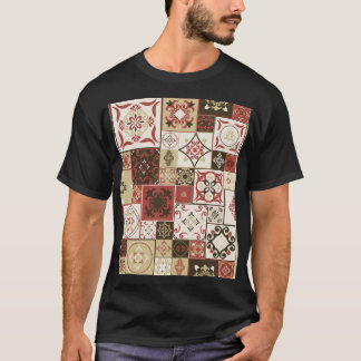 Trendy Marsala Marokkaanse Tegel Pattern T-shirt