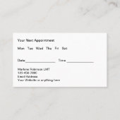 Trendy Massage Services Afspraak Visitekaartjes (Achterkant)