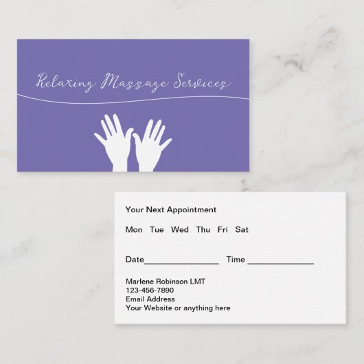 Trendy Massage Services Afspraak Visitekaartjes (Voorkant / Achterkant)