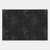 Trendy Matte Black en Grey Grunge Texture Inpakpapier Vel (Voorkant 3)