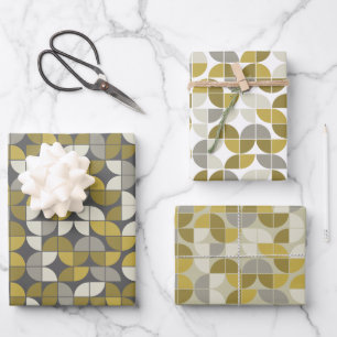 Trendy MCM Halve Maan Patroon - zwart en zwart Inpakpapier Vel