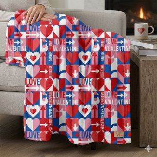 Trendy meertalige liefdesgrafische premium beddeng fleece deken