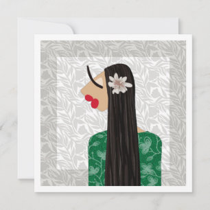Trendy Meisje 1 Mode Illustratie Kunstkaart Kaart