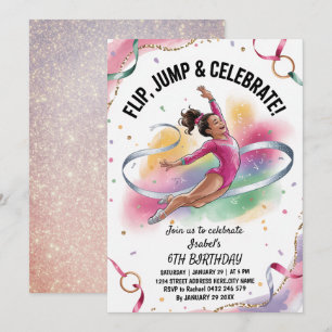 Trendy Meisjes Gym Gymnastiek Verjaardagsfeestje Kaart