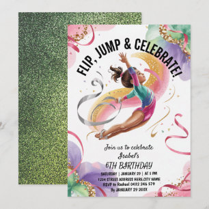 Trendy Meisjes Gymnastiek Gymnastiek Verjaardagsfe Kaart